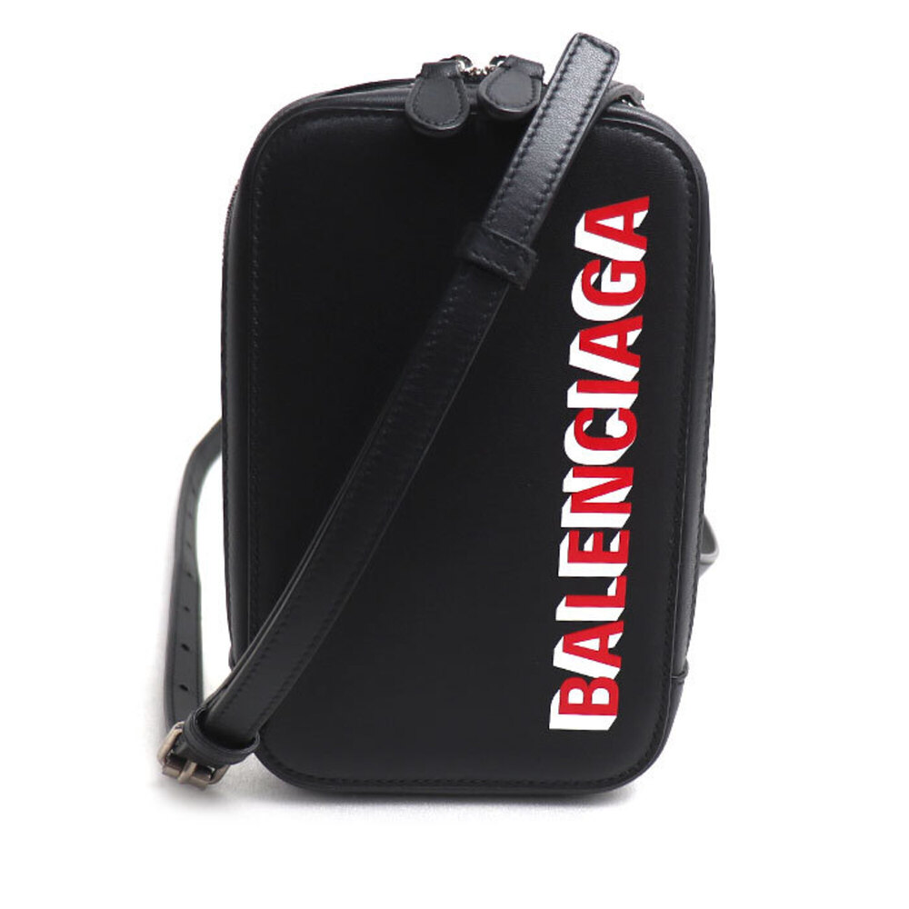 BALENCIAGA Cash Zip Phone Holder Shoulder Bag, Black, 618189, Men's & Women's